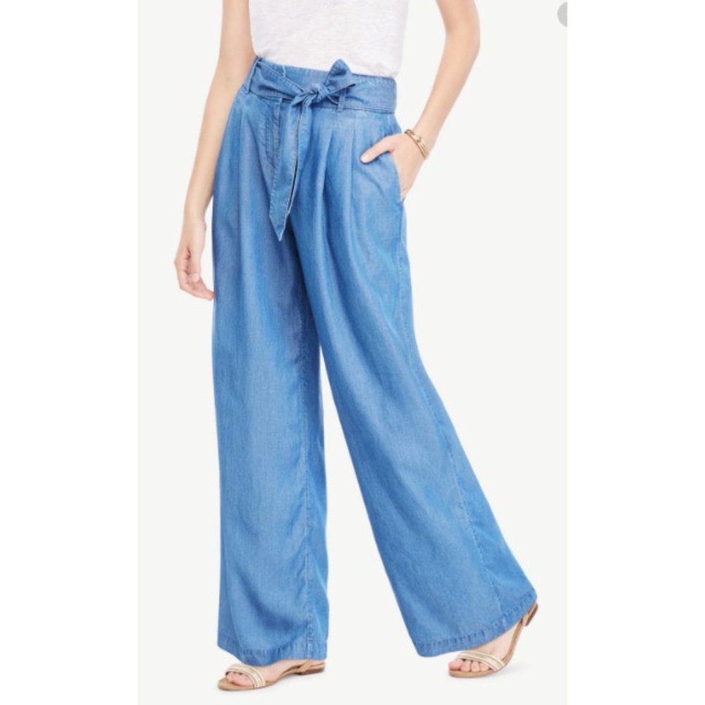 Ann Taylor Chambray Portofino Pant Size 2